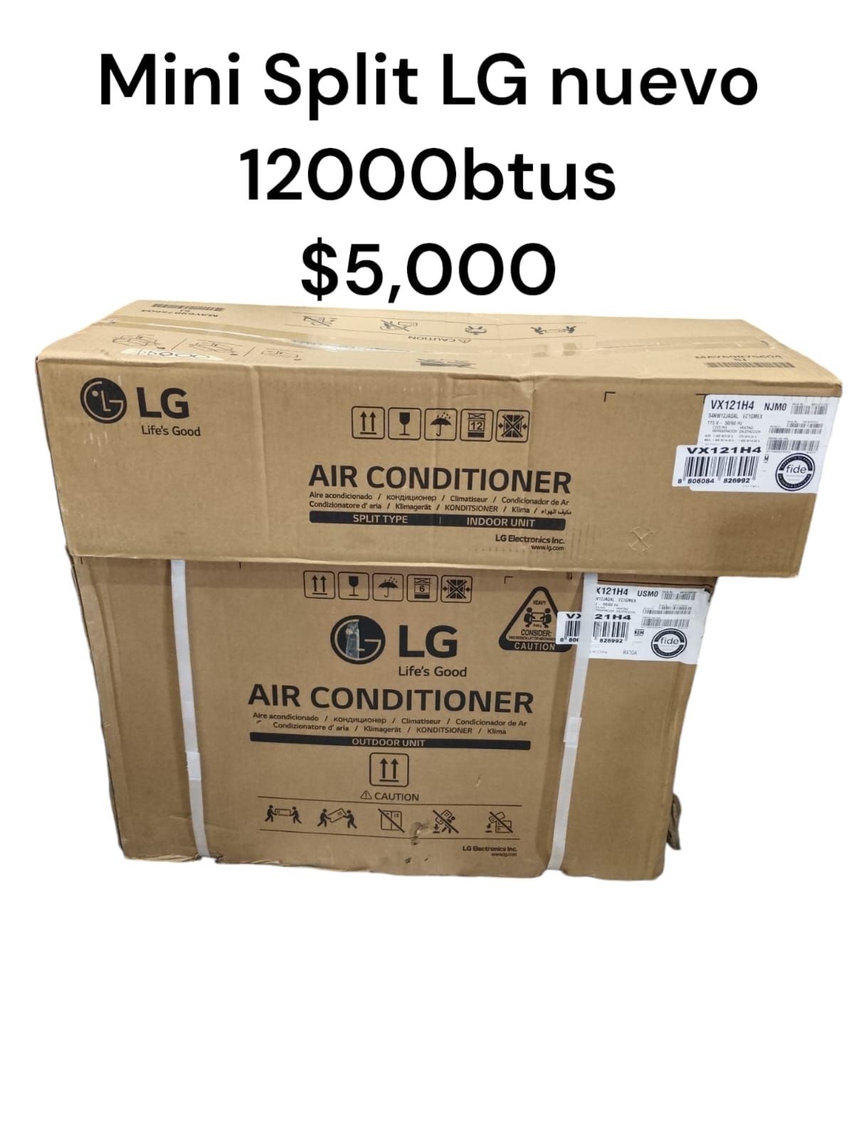 mini split marca lg de 12,000btus nuevo en su caja