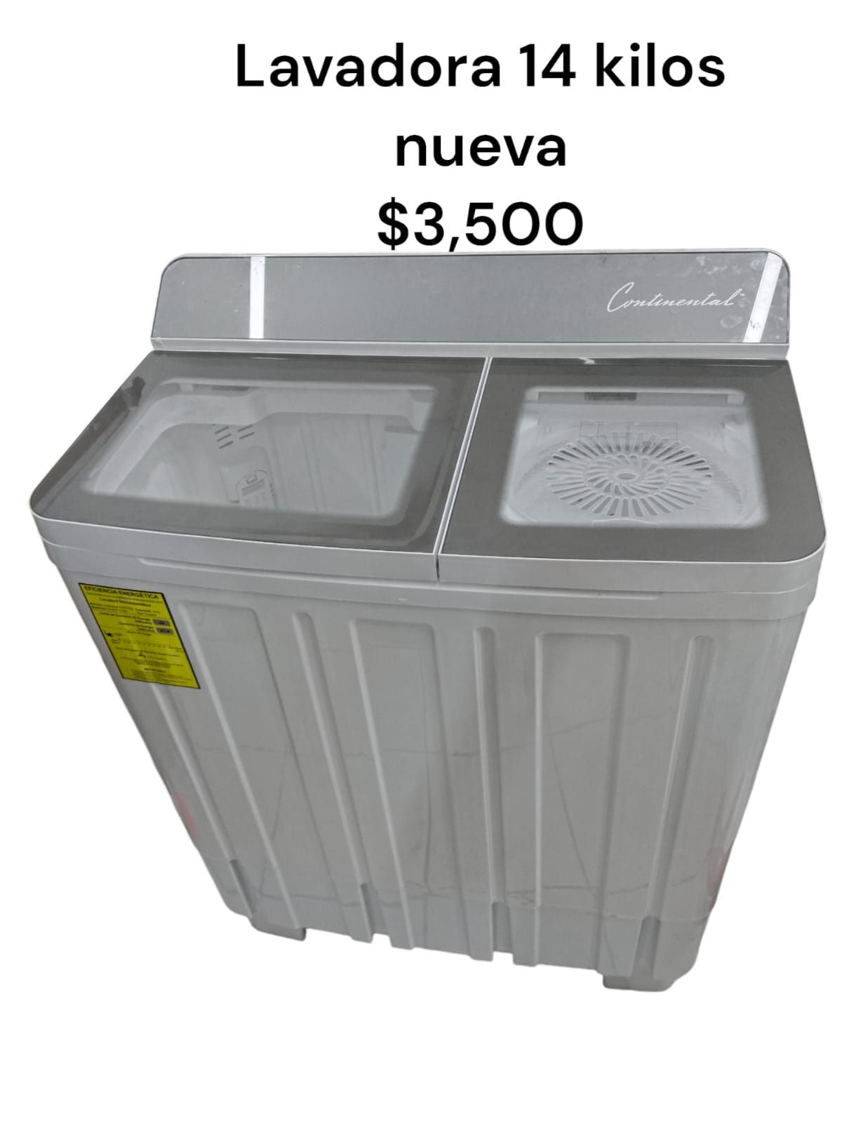 lavadora marca continental color blanco de 14 kilos 