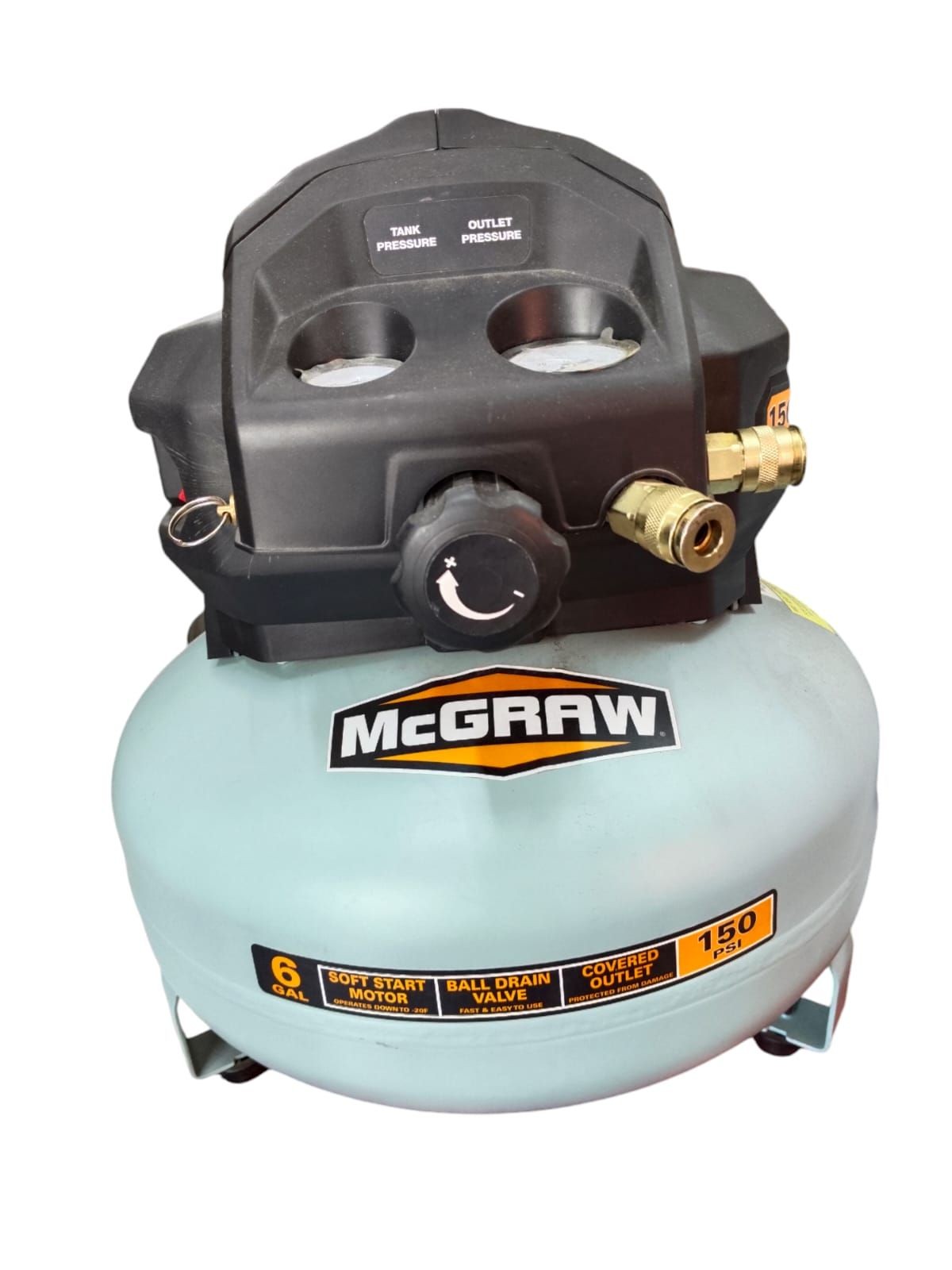 compresor de aire marca mcgraw de 6 galones color gris