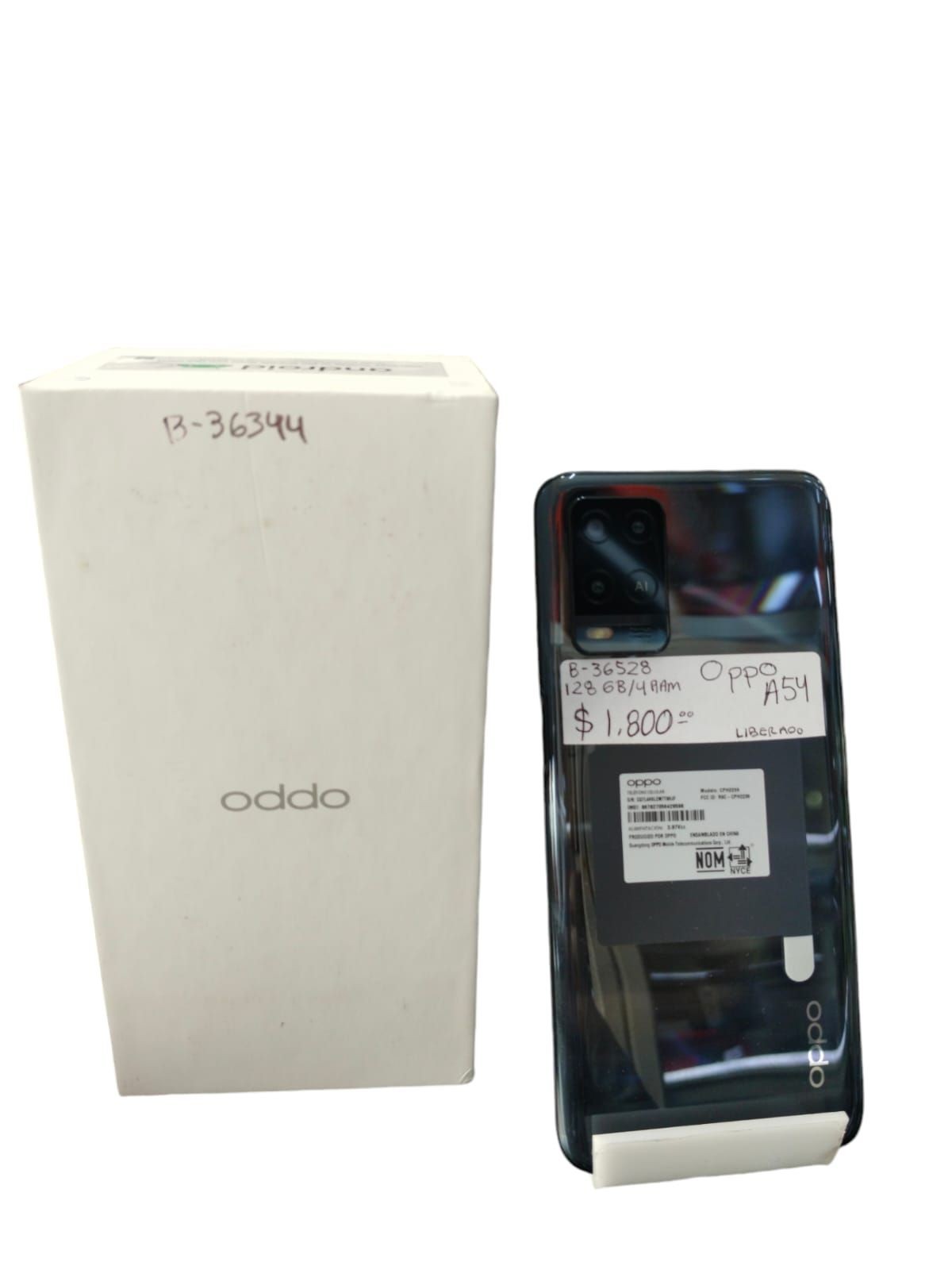 celular oppo a54 color azul y negro