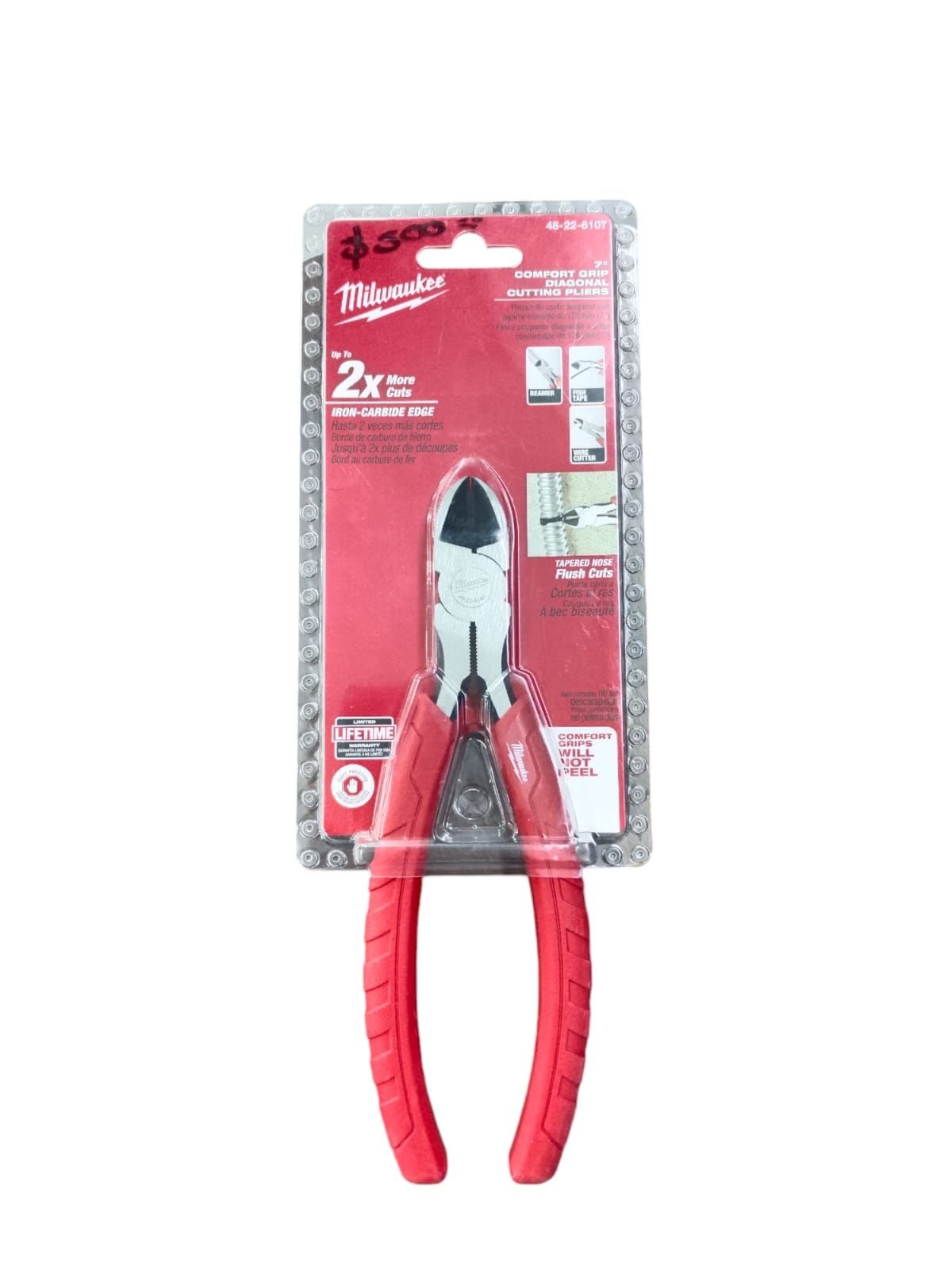 pinzas de corte angular color rojo